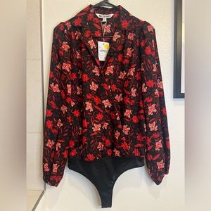 New with tags, red and black floral body suit. Walter Baker Brand!